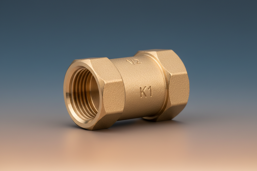 ½" K1 Brass Gate Valve — Wheel Handle Inline Shut-Off Valve