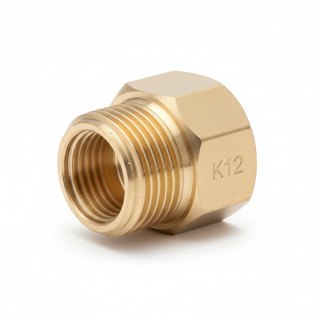 ½" K12 Brass Gate Valve — Wheel Handle Inline Shut-Off Valve