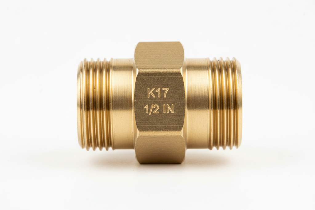 ½" K17 Brass Gate Valve — Wheel Handle Inline Shut-Off Valve