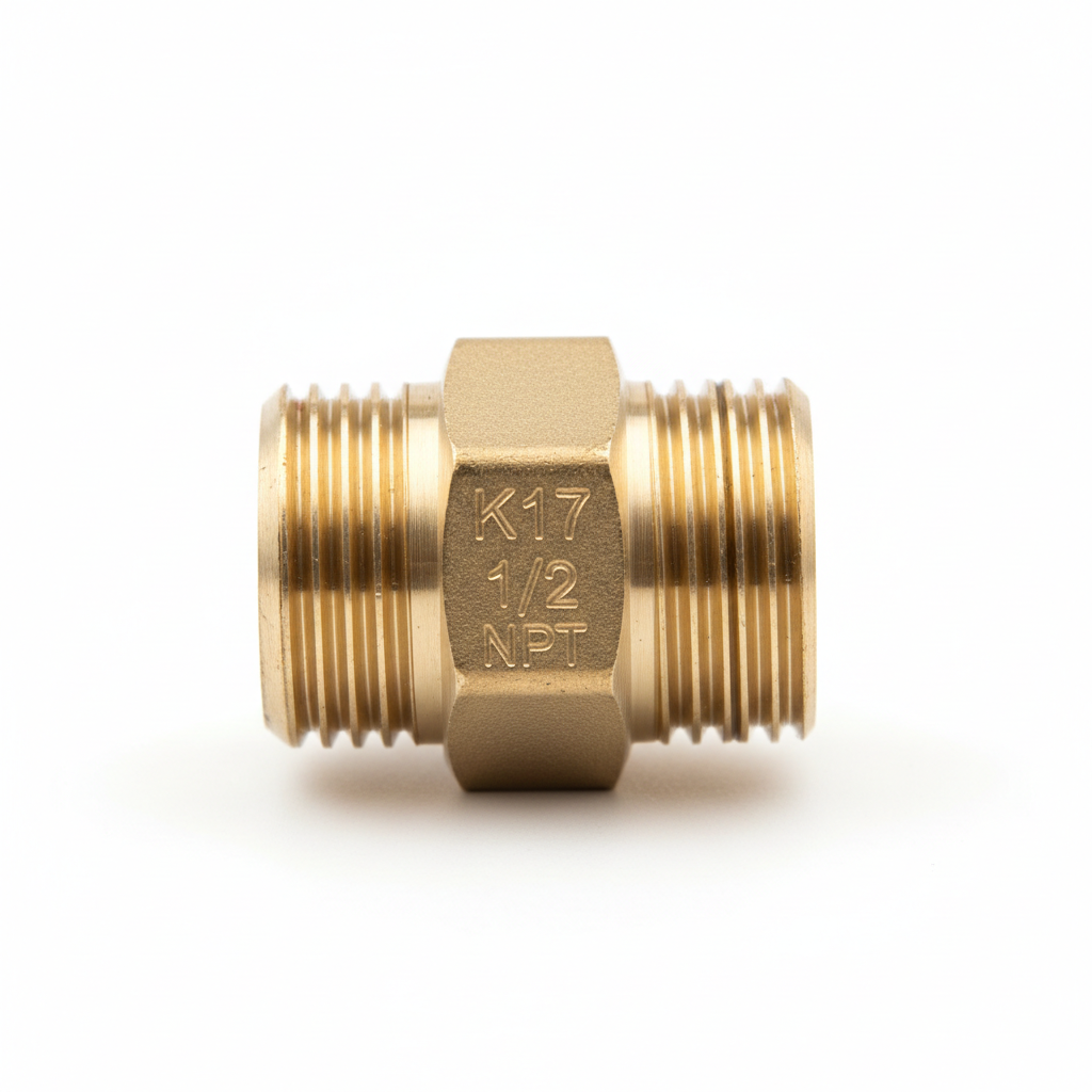 ½" K17 Brass Gate Valve — Wheel Handle Inline Shut-Off Valve