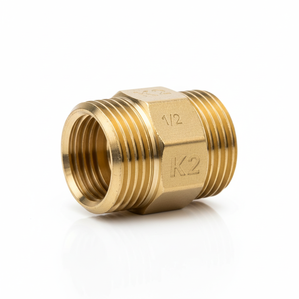 ½" K2 Brass Gate Valve — Wheel Handle Inline Shut-Off Valve