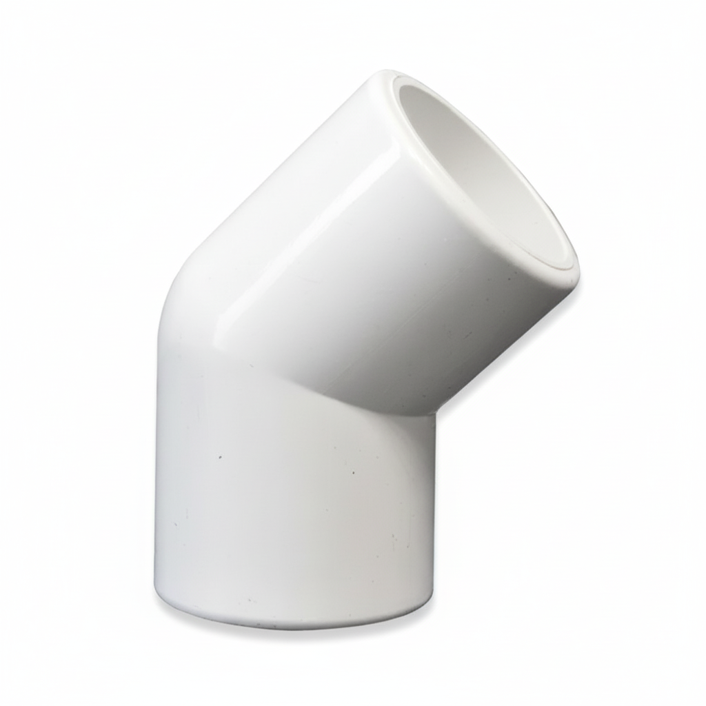 2" uPVC 45° Pipe Bend — Gradual Elbow for Cold Water & Drainage Systems