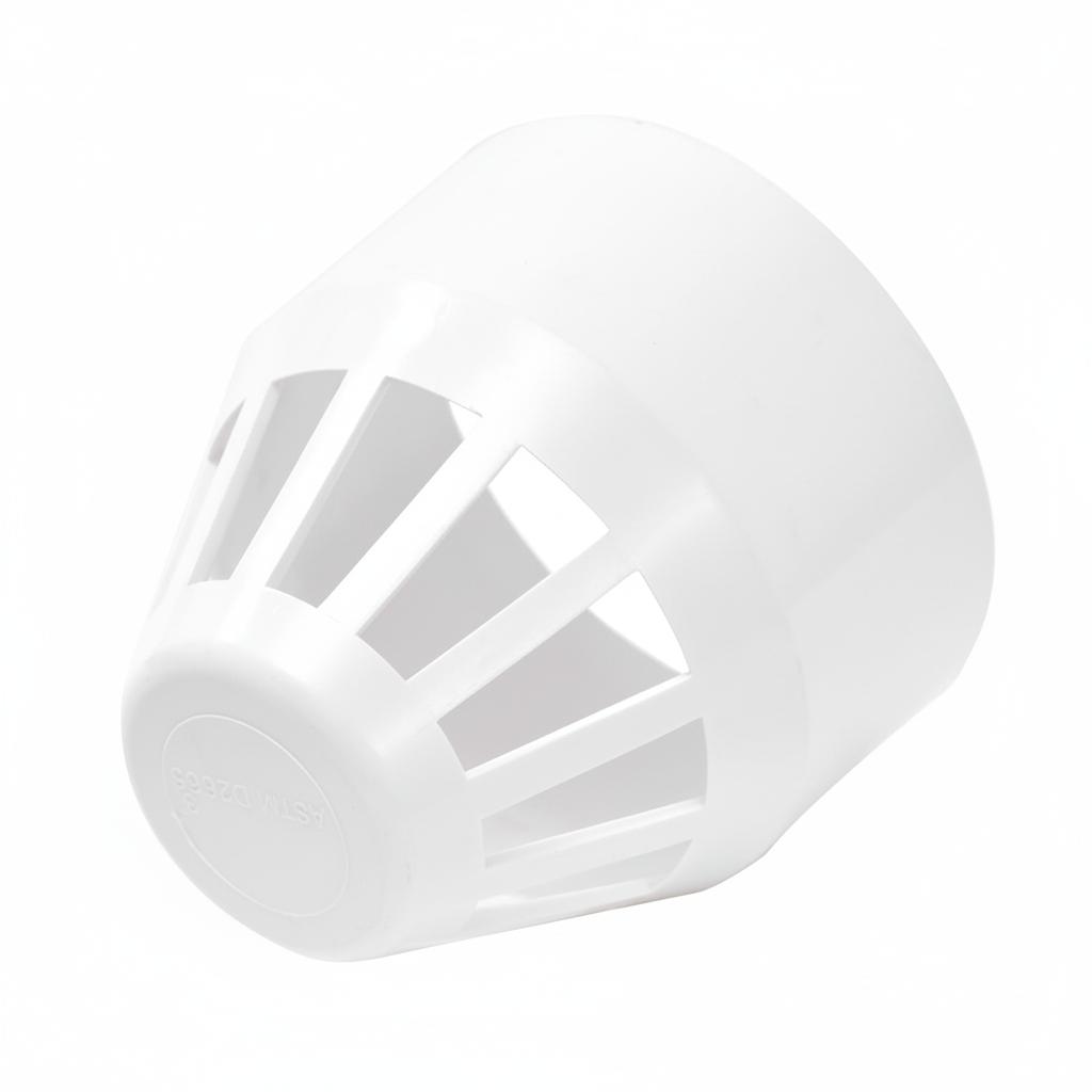 3" uPVC Vent End Cap — Vented Pipe Termination for Drainage Stacks & Vent Pipes