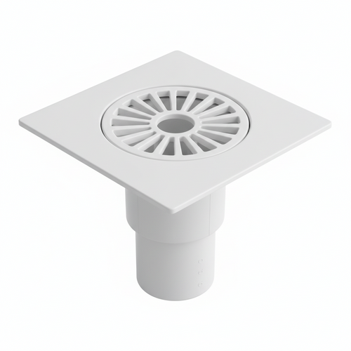 2" Plastic Floor Drain — Bathroom & Utility Room Waste Drain with Grate