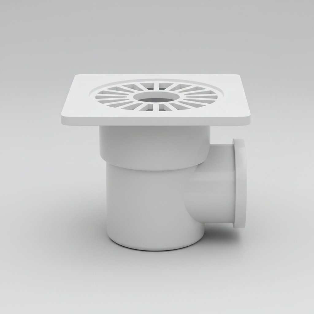 2" Plastic Floor Drain — Bathroom & Utility Room Waste Drain with Grate