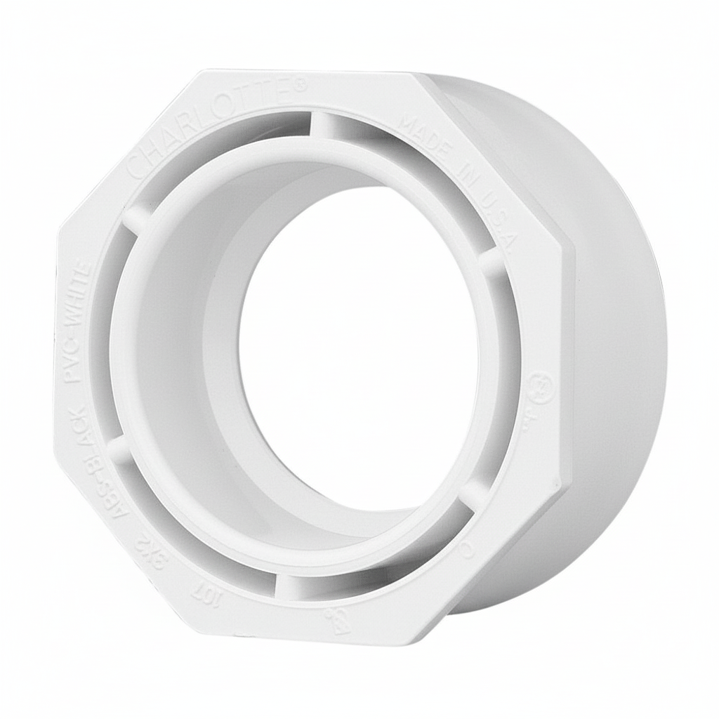 3" x 4" uPVC Bushing — Pipe Size Reducer from 4" to 3"
