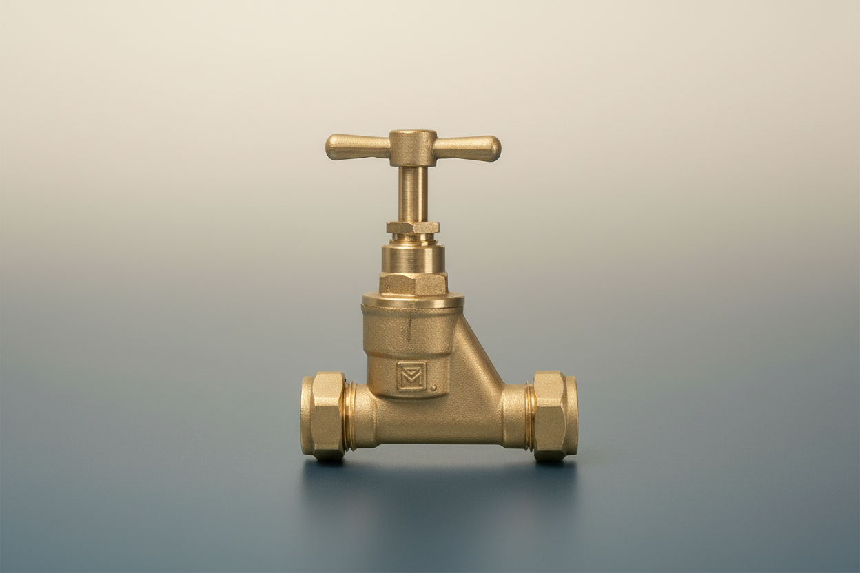 ¾" K55 Brass Stopcock Valve — Inline Water Flow Control
