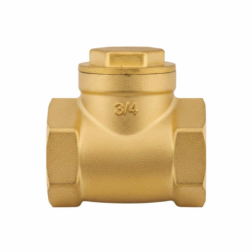 ¾" Brass Swing Check Valve - Side profile view