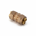 1/2" Brass Compression Straight Coupling - Studio 3/4 view