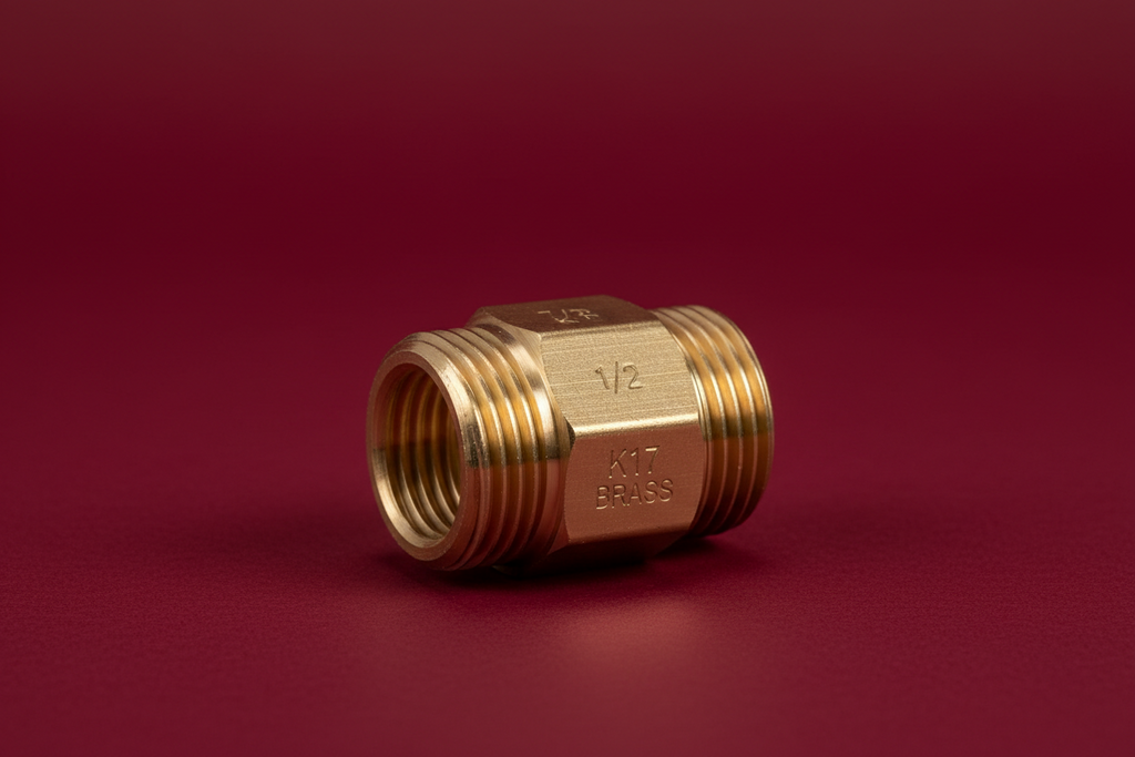 ½" K17 Brass Gate Valve — Wheel Handle Inline Shut-Off Valve