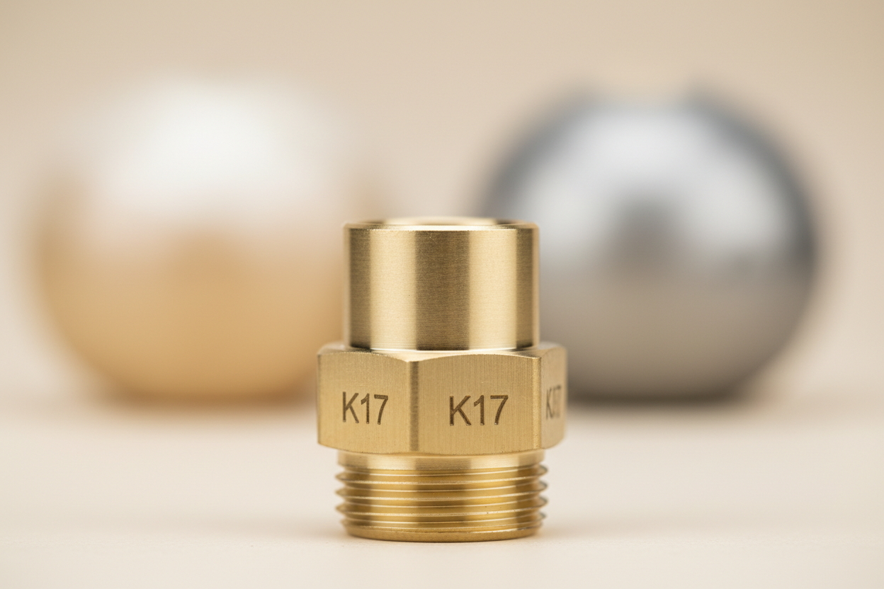 ½" K17 Brass Gate Valve — Wheel Handle Inline Shut-Off Valve