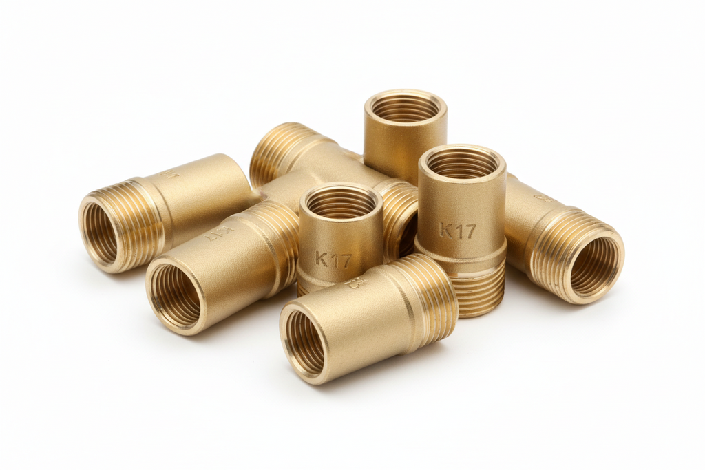 ½" K17 Brass Gate Valve — Wheel Handle Inline Shut-Off Valve
