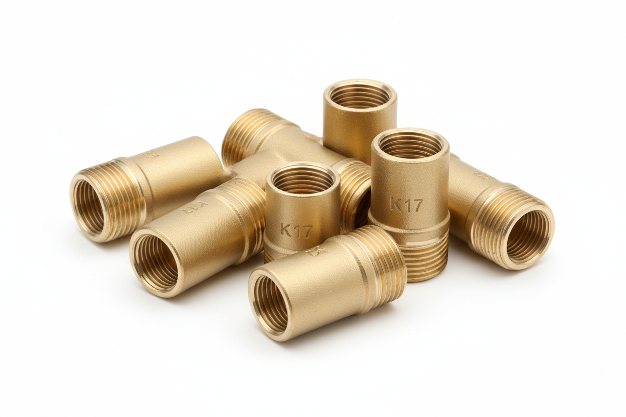 ½" K17 Brass Gate Valve — Wheel Handle Inline Shut-Off Valve