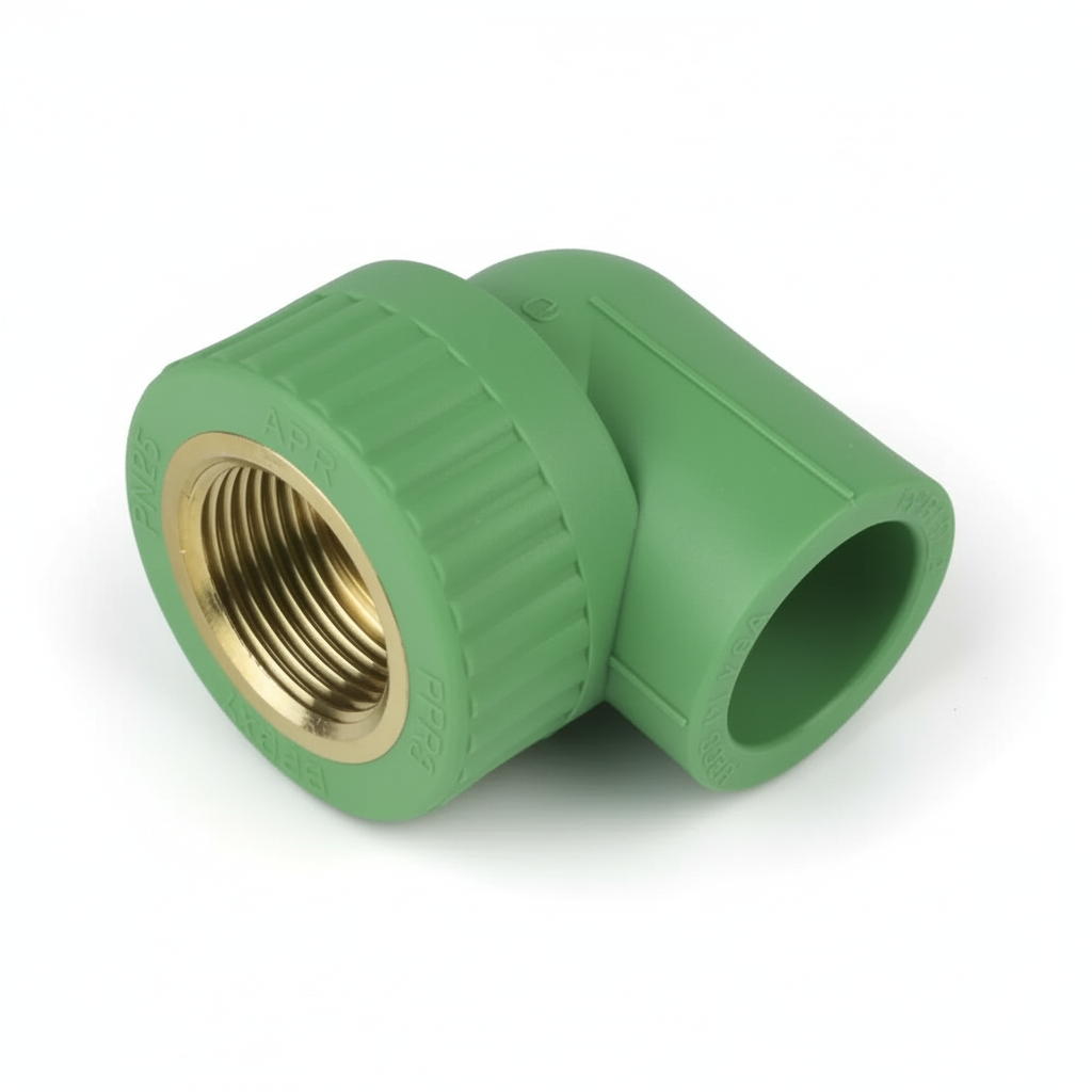 ½" PPR Faucet Bend — 90° Brass Insert Elbow for Tap Connections
