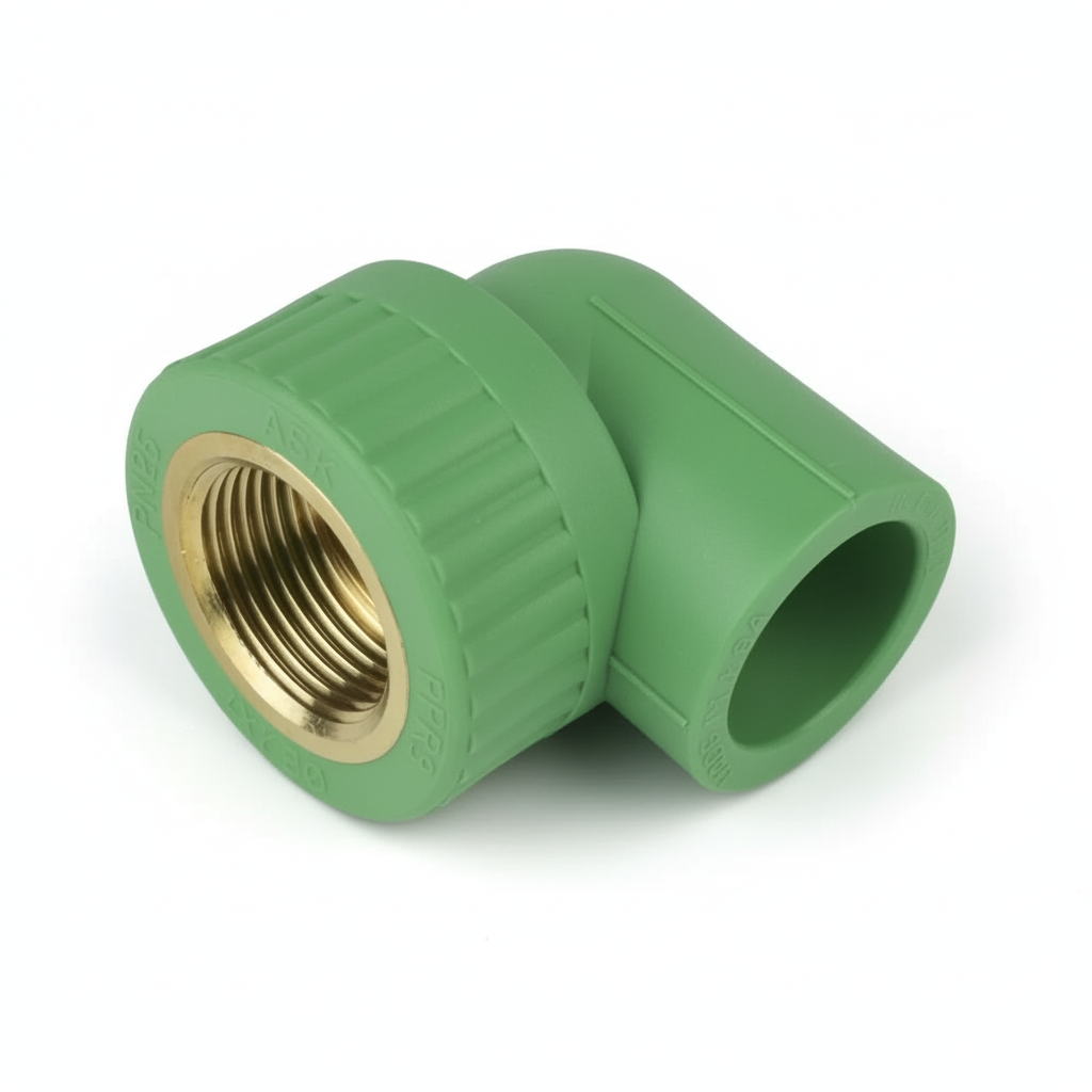 ½" PPR Faucet Bend — 90° Brass Insert Elbow for Tap Connections