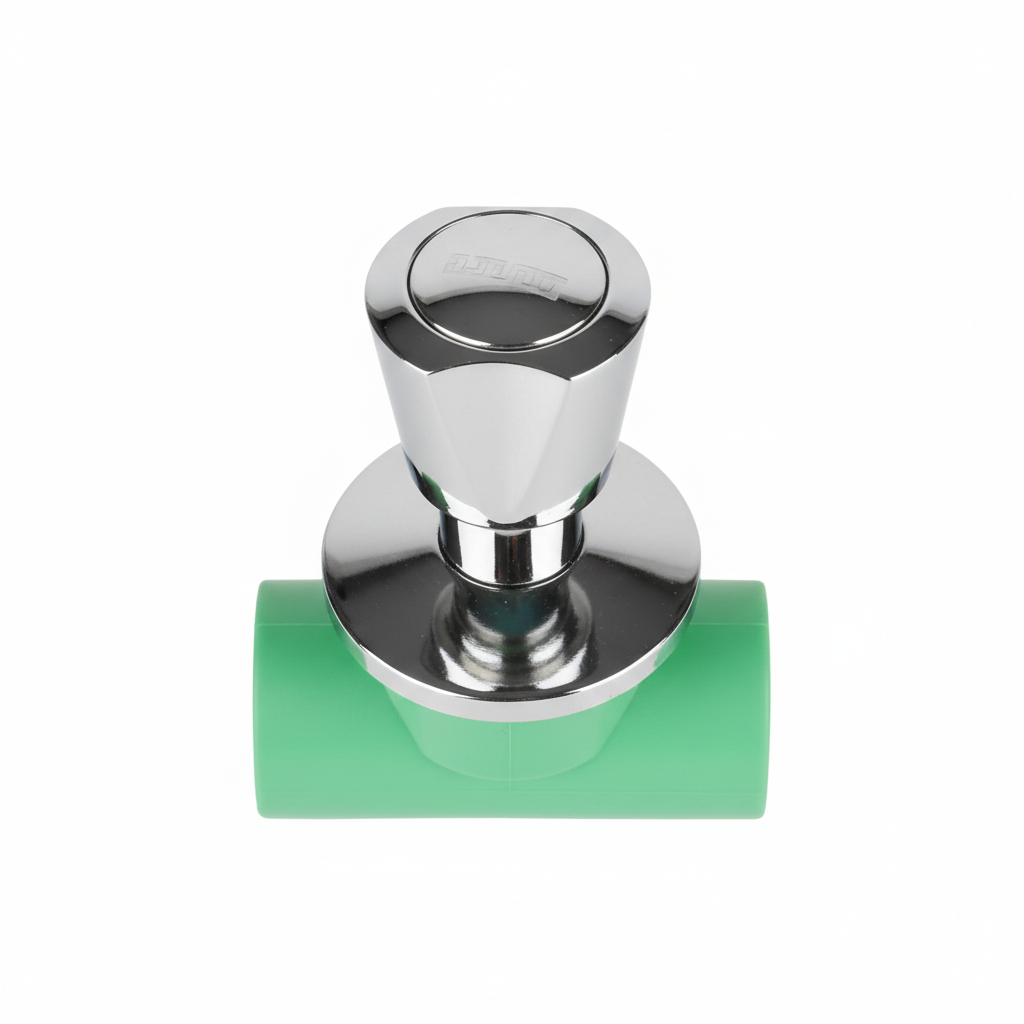 ½" PPR Chrome Stop Cork — Inline Ball Valve with Chrome Lever Handle