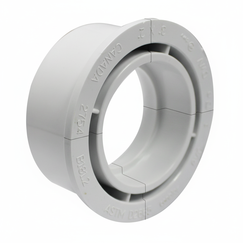 3" x 2" uPVC Bushing — Compact Pipe Size Reducer from 3" to 2"