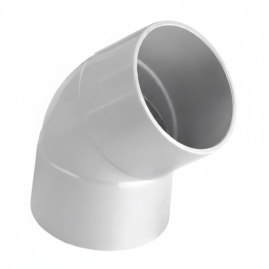 3" uPVC 45° Pipe Bend — Gradual Elbow for Drainage & Soil Pipe Systems